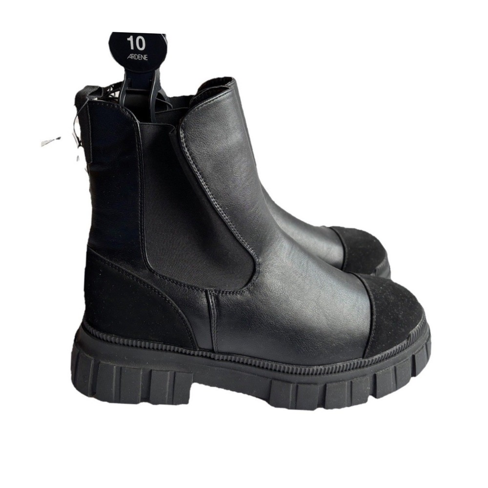 Ardene Black Army Boots Lugged Sole NWT Grunge Goth Rockcore Size 10.5